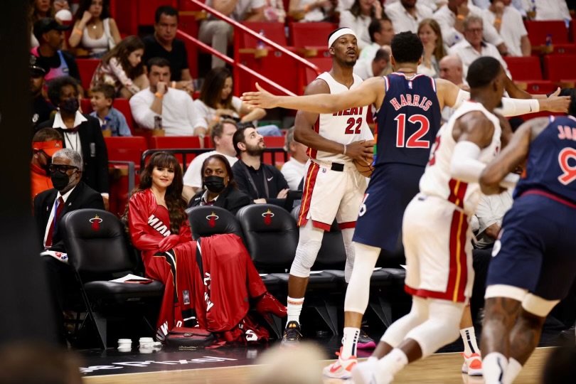 Radmila Lolly Turns Heads in One of a Kind Gown at the Miami Heat Playoffs